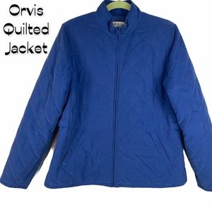 Orvis Women’s Quilted Fitted Coat Periwinkle Blue EUC Size M